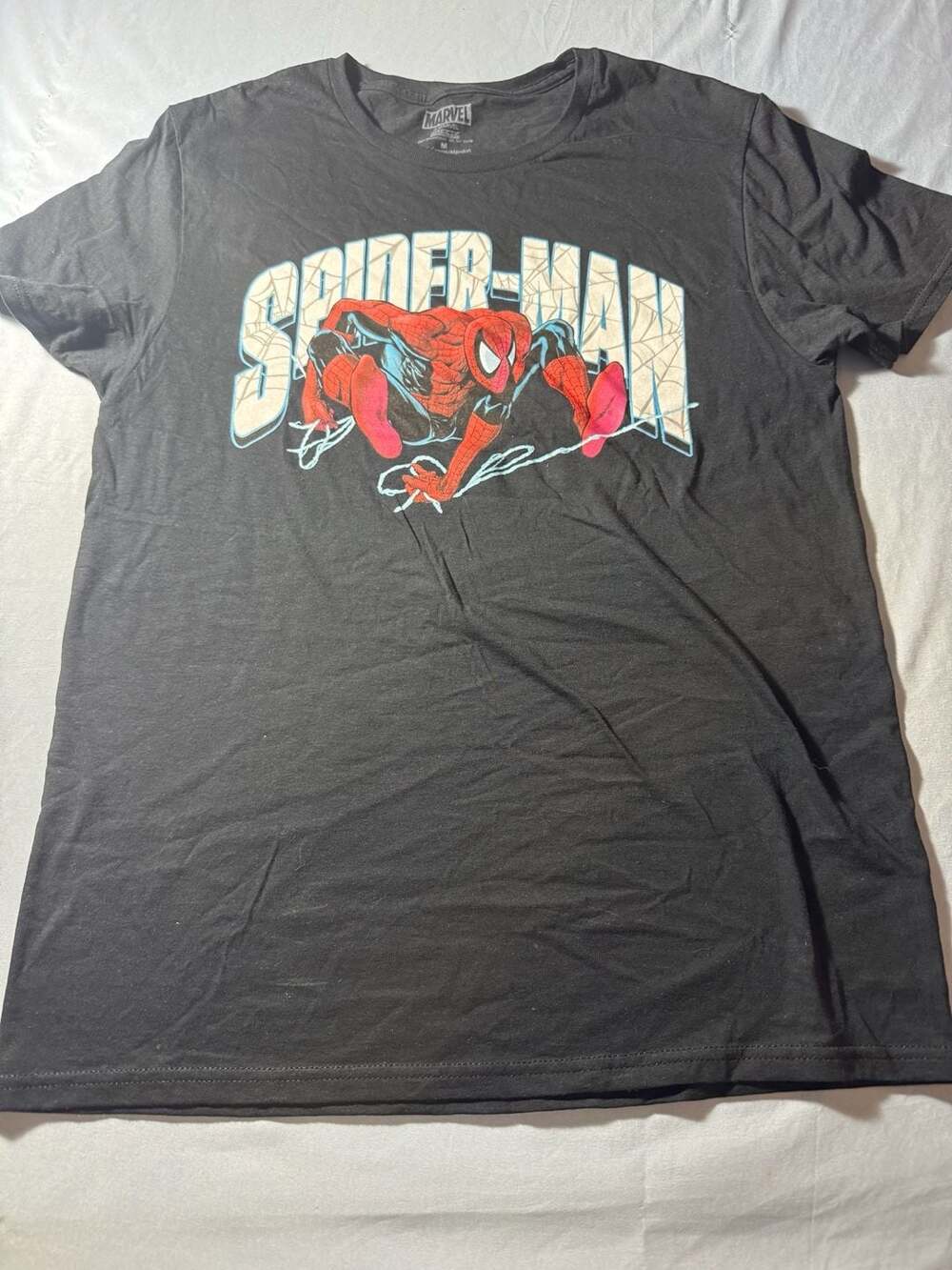 Marvel Freeze Spider-Man Graphic Black T-Shirt Medium